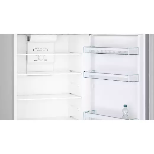 Bosch free-standing fridge-freezer with freezer at top 178 x 70 cm stainless steel look Serie | 4