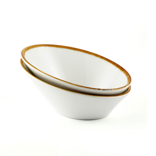 Porceletta Ivory Mocha Porcelain Boat Bowl 16 cm