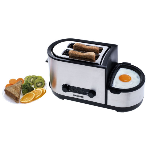 Geepas 5 in 1 toaster with egg boiler and poachers