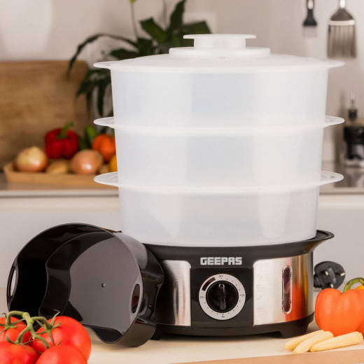 Geepas food steamer 12L capacity 3 tiers