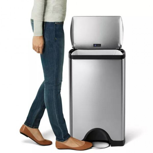 Simplehuman steel bin rectangular brushed 38l