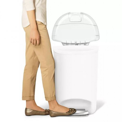 Simplehuman plastic bin semi - round white  50l