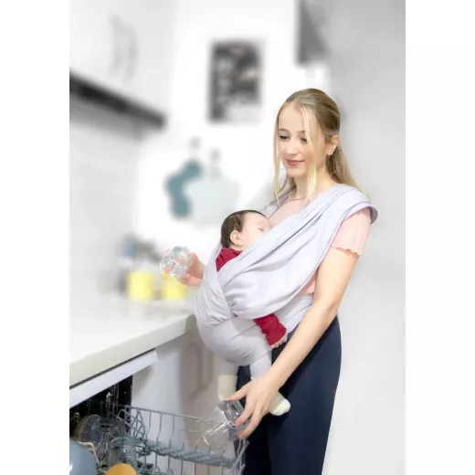 Babyjem Baby Wrap Carrier, Grey Color