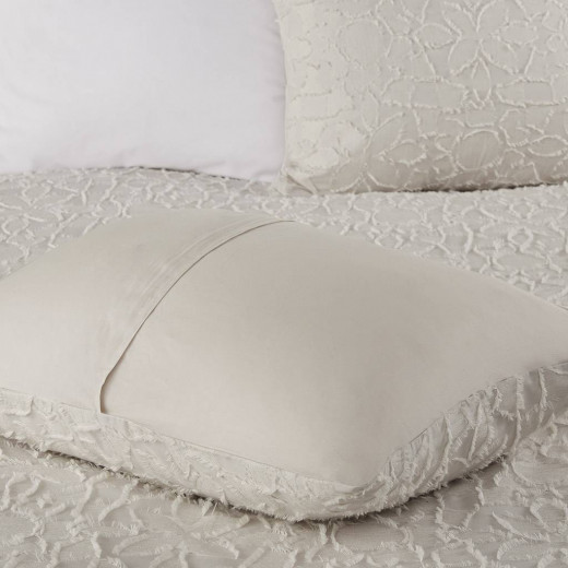 Nova Home Florence Jacquard Cotton Comforter Set, 7 Pieces, King, Super King, Beige Color