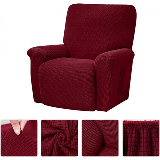 Nova Home Nueva Textura "Diamante" Recliner Cover, Dark Red Color