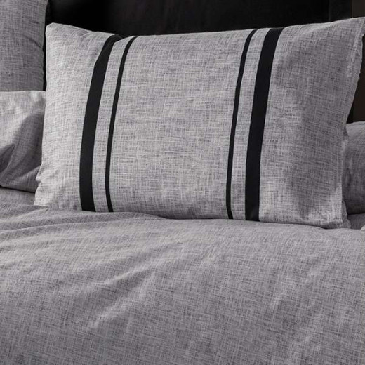 Nova Home Bitter Duvet Cover Set ,100% Cotton, Grey & Black Color, King Size, 4 Pieces