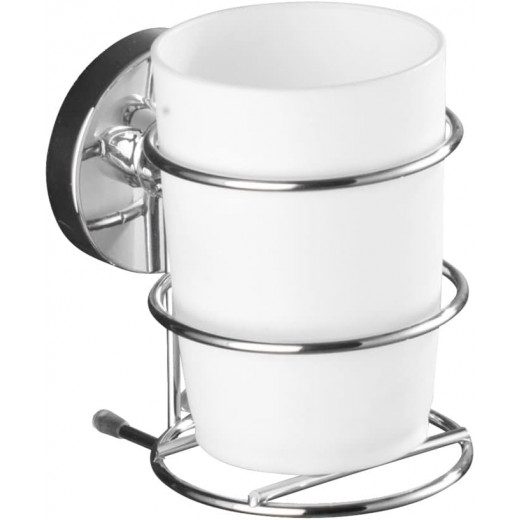 Wenko Milazzo Vacum-Loc Tumbler, Chrome, White