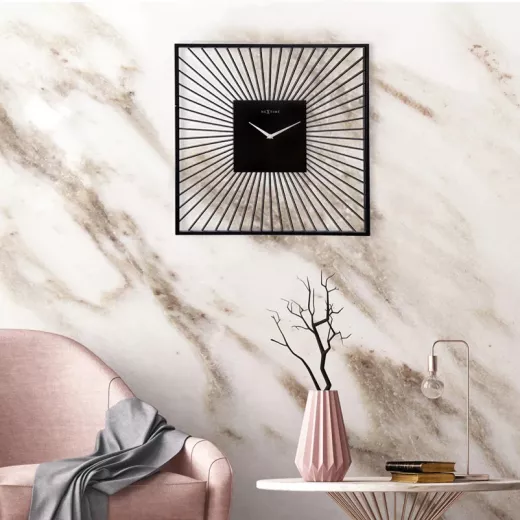 ساعة حائط فاسكو مربعة سوداء  من نيكست تايم