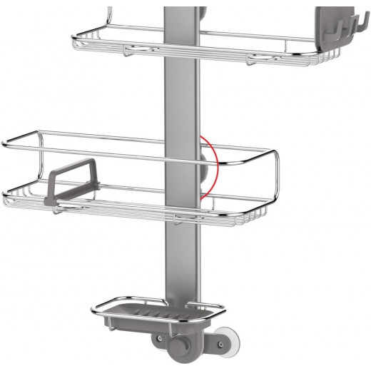 Simplehuman Stainless Steel And Anodized Aluminum Shower Caddy, Silver Color