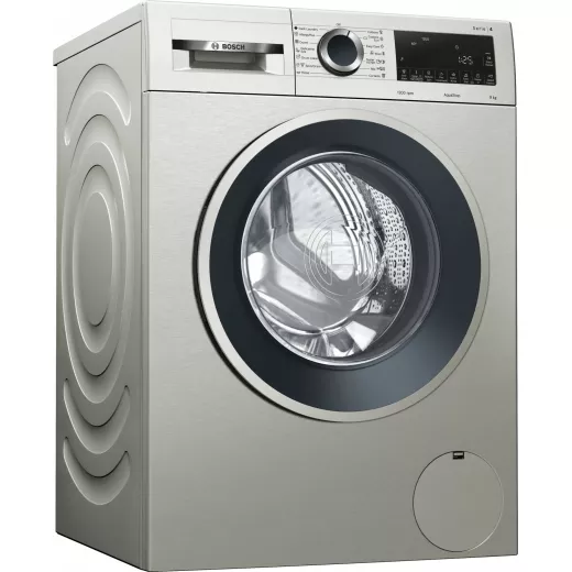 Serie | 4 washing machine, frontloader fullsize 9 kg 1200 rpm, silver inox