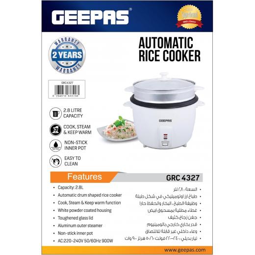 Geepas Automatic Rice Cooker, 2.8 Litter, 900 Watt