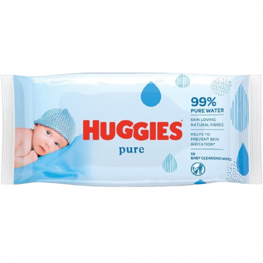 Huggies Pure Baby Wipes, 56 Wipes, 12 Packs