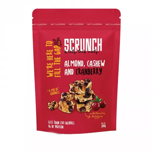 Scrunch Almond Cashew Cranberry Clusters 200GM