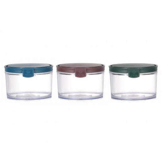 Vague Round Airtight Food Container Jar 570 ml Blue