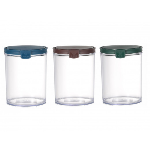 Round Airtight Food Container Jar 1.2 L Blue