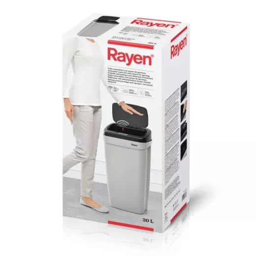 Rayen - Kitchen Rubbish Bin with Automatic Opening Sensor, Grey/Black