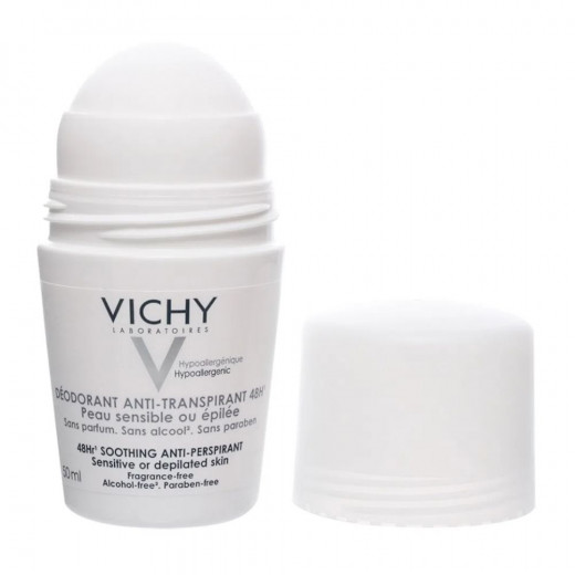 Vichy Deodorant Roll On Soothing Anti Perspirant Treatment 48 Hour