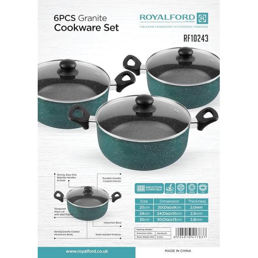 Royalford RF10243 6Pcs Non Stick Cookware Set