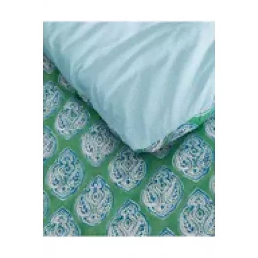 Madame Coco Searlas King Size Printed Duvet Cover Set - Green