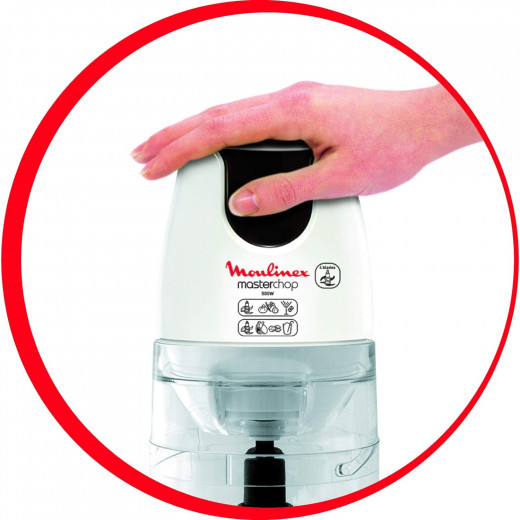 MOULINEX Masterchop Chopper, 500 Watts, White / Black