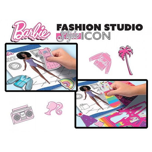 Lisciani, Barbie,Sketchbook Style Icon,Fashion Studio , Models to Dress Up,Creative Game, Super Fashionable Clothing