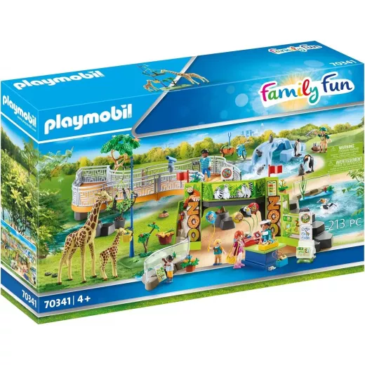 Playmobil  Large City Zoo Playset with Animals, Enclosures, Scenery, a Zook