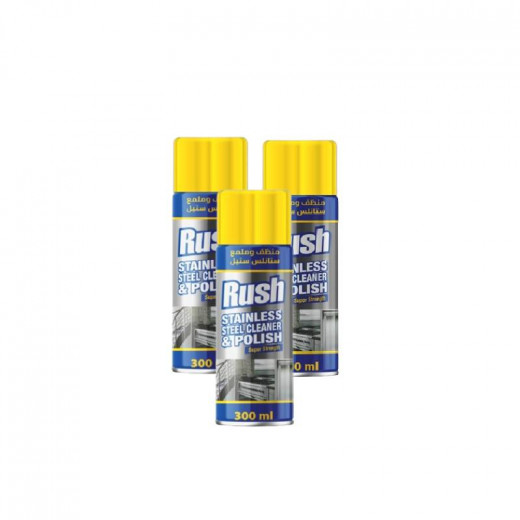 Rush Stainless Steel Cleaner and Polish Spray 300 Ml, 3 Packs