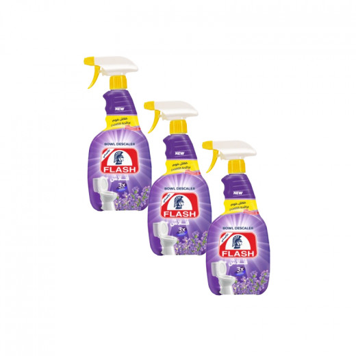 Flash Foam scale remover for toilets, lavender scent, 700 ml, 3 PACKS