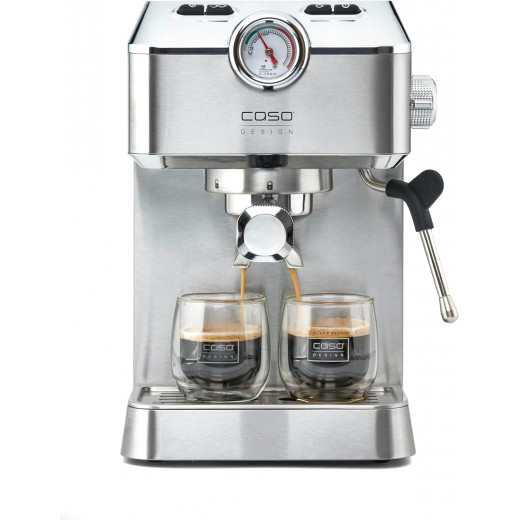 Caso Gourmet Espresso Machine, Stainless Steel Coffee Maker