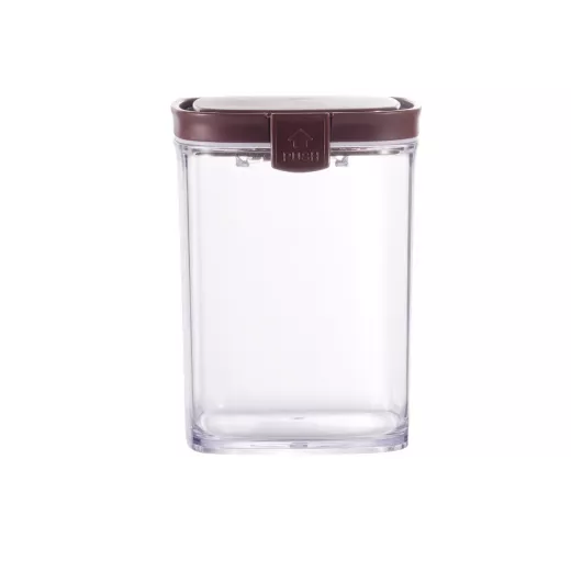 Vague Square Airtight Food Container Jar 700 ml, Brown