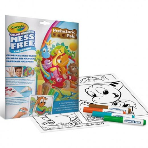 Coloring book 18 pages with 4 magic non-dirty markers - Crayola dinosaurs