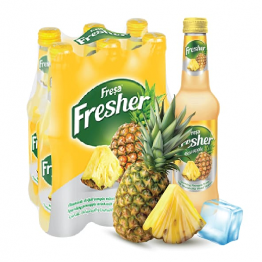 Fresher Natural Sparkling Pineapple 250ml Pack of 6