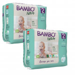 Bambo Nature Diapers, Size 2, 3-6 Kg, 30 Diapers, 2 Packs