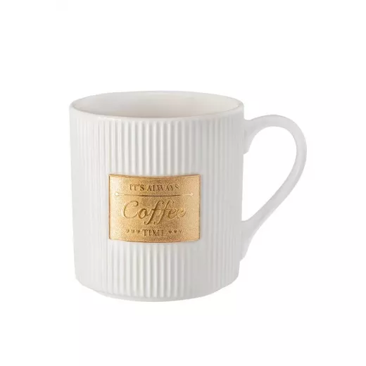 Madame Coco Droit Gold Mug, White