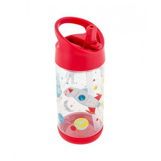 Stephen Joseph Space Rocket Clear Flip Top Water Bottle