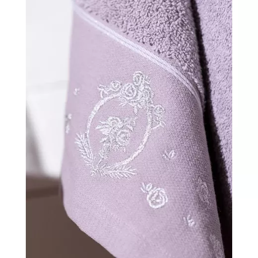 Madame Coco Gauthier Embroidered Face Towel Damson