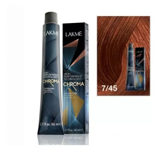 Lakme Chroma Mahogany Copper Medium Blonde Cream Hair Color 7/45