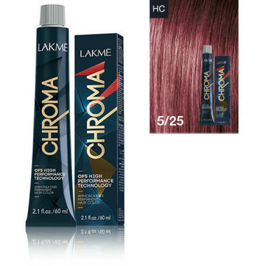 Lakme Chroma Cream Hair Color 5/25 Mahognay Violet Light Brown