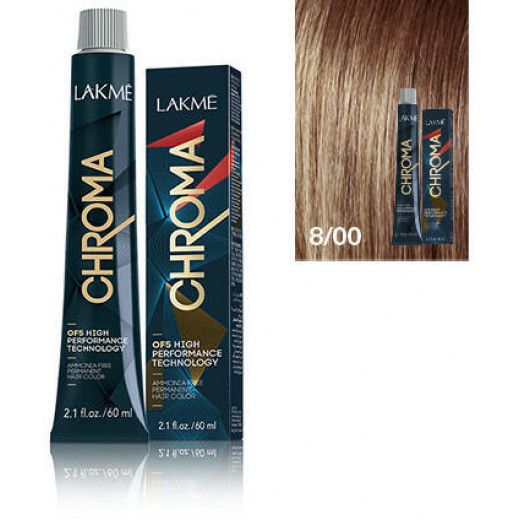 Lakme Chroma Cream Hair Color 8/00 Light Blonde