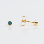 Studex Gold Plated Bezel Setting with 3MM March Aquamarine Crystal Ear Piercing Stud