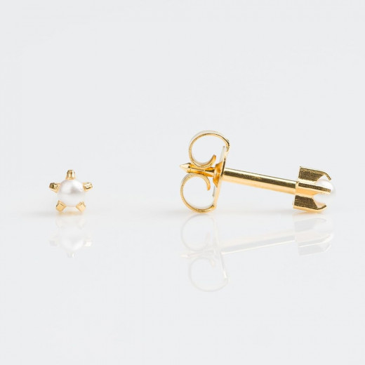 Studex Gold Plated Prong setting with 3MM Pearl Ear Piercing Stud