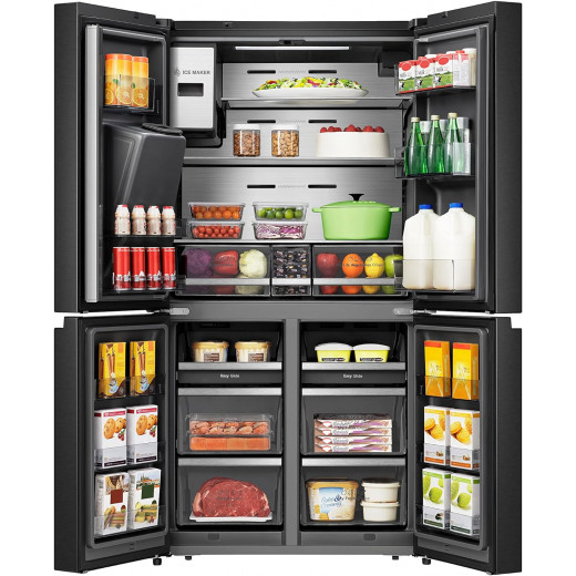 Hisense RQ759N4IBU1 Pure flat Cross Door Smart Refrigerator with Touch Display Water and Ice Dispenser, Metal Cooling