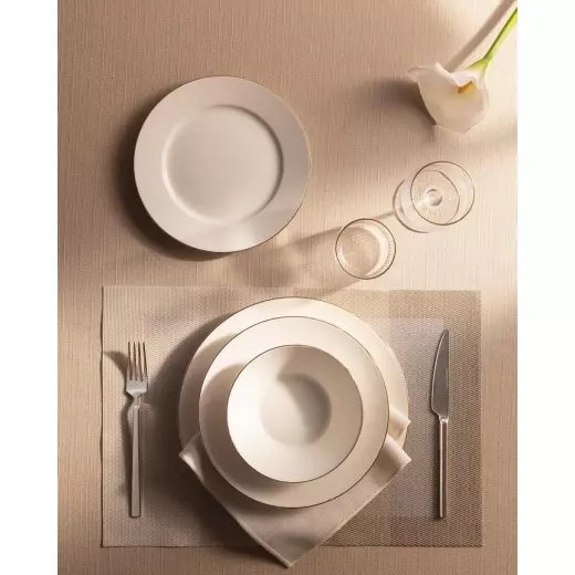 Madame Coco Ariane Gold Gilded 24 Piece Dinner Set for 6 People - White/Gold