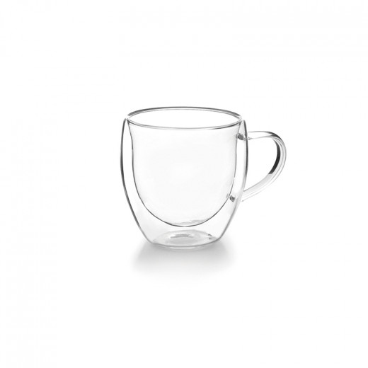 Ibili Set of 2 Double Glass 220ml Cups