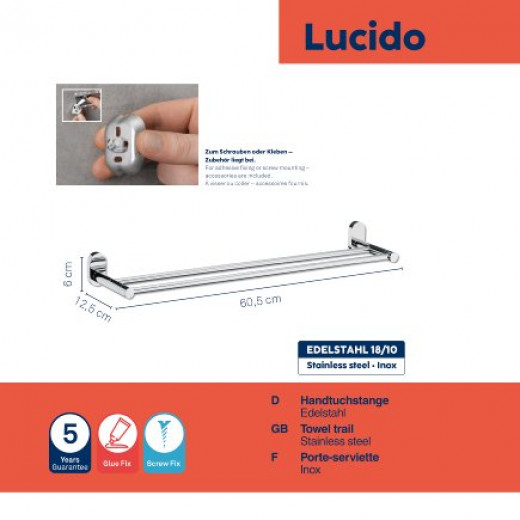 Kela Double Towel Rail Lucido  75cm