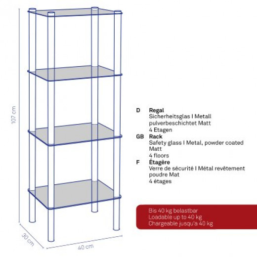 Kela Rack Lars 3 Shelves Black