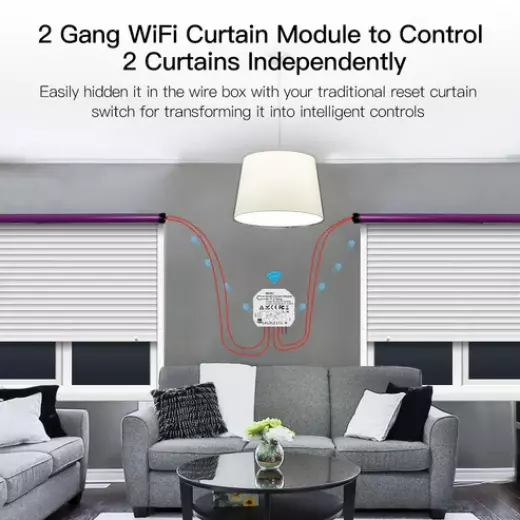 Moes WiFi Mini DIY Smart Curtain Switch Module APP Voice Control Electric Curtain Motor Relay