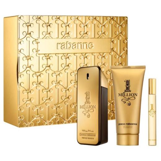 Paco Rabanne 1 Million EDT 100Ml + EDT 10Ml + Shower Gel 100Ml Gift Set For Men