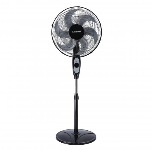 Olsenmark OMF1794 16 inch Classic Stand Fan - 3 Speed 6 Leaf Blade the color black