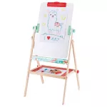 Hape Standing Flip Flat 2 Sided Kids Artwork Easel with Chalk Blackboard and Marker Whiteboard, Includes 4 Chalks, 2 Marker Pens, and One Board Rubber